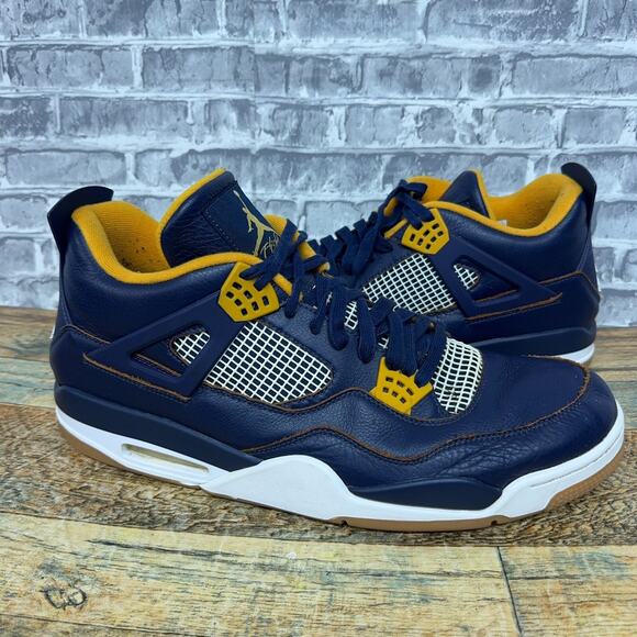 Nike Air Jordan 4 Retro Midnight Navy Metallic Gold 308497-425 Mens Size 18 Rare main image 8